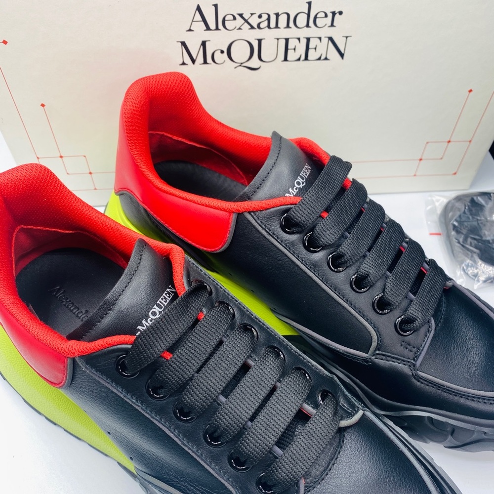 Alexander McQueen Men’s Mixed Media Court Sneakers Size 10 NWB AUTHENTIC - Picture 4 of 11